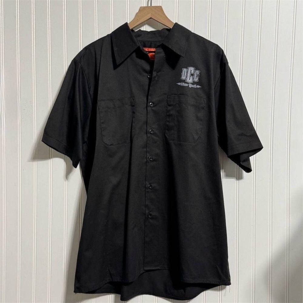 Vintage 2003 Orange County Choppers Black Work Shirt XL Flame‎ Moto Biker OCC